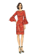 Schnittmuster Butterick 6624 tailliertes Damenkleid mit Schlitz Gr. 34-50