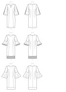 Schnittmuster Butterick 6624 tailliertes Damenkleid mit Schlitz Gr. 34-50