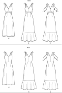 englisches Schnittmuster aus Papier NewLook 6617 romantisches Stufenkleid, Damenkleid Gr. A 10-22 (DE 36-48)