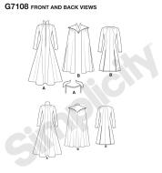 simplicity sewing pattern nähen 7108/8768 Cosplay, Damenkostüm mit Schulterrüstung Gr. R5 14-22 (de 40-48)