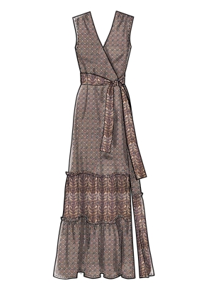 Schnittmuster McCalls 7970 romantisches Damenkleid mit Rüschen, Stufenkleid Gr. 32-48