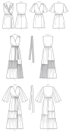 Schnittmuster McCalls 7970 romantisches Damenkleid mit Rüschen, Stufenkleid Gr. 32-48