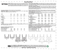 Schnittmuster McCalls 7958 Trägertop, Bustier mit Schößchen, verschiedene Cups Gr. 32-48