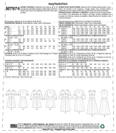 Schnittmuster McCalls 7974 Damenkleid Gr. A5 6-14 (de 32-40)