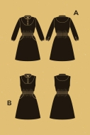sewing pattern Damenkleid mit Latzeinsatz