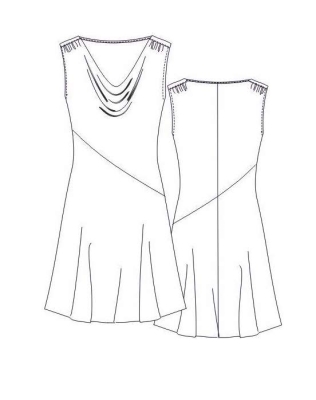 sewing pattern Berlin Quila Damenkleid mit Wasserfallausschnitt