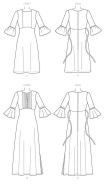 Schnittmuster aus Papier KwikSew 4215 Damenkleid mit gebogener Taillennaht Gr. XS-S-M-L-XL