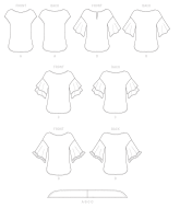 Schnittmuster Butterick 6685 legere Blusenshirts mit Ärmelvarianten Gr. XS-XXL 32-50