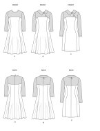Schnittmuster Butterick 6707 Damenkleider mit Schulterabtrennung, Plussize Gr. 34-50