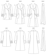 Schnittmuster Butterick 6720 verschlusslose Damenmäntel Spatenkragen S-XXL 34-50