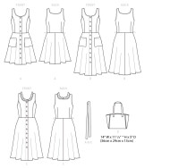 Schnittmuster Butterick 6674 durchgeknöpfte Sommerkleider, Damenkleider Gr. A5 6-14 (de 32-40)