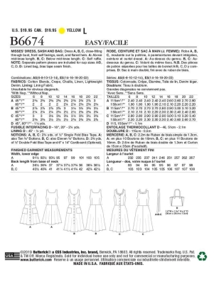 Schnittmuster Butterick 6674 durchgeknöpfte Sommerkleider, Damenkleider Gr. E5 14-22 (de 40-48)