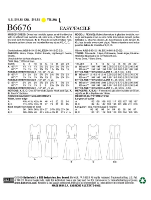 Schnittmuster Butterick 6676 Damenkleider mit Gürteloptik Gr. A5 6-14 (de 32-40)