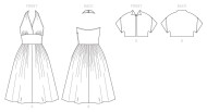 Schnittmuster Butterick 6682 Neckholderkleid, Retrokleider 1952, 50er Jahre Gr. E5 14-22 (de 40-48)