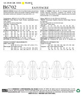 Schnittmuster Butterick 6702 schönes Blusenkleid mit Zipfeln Gr. A5 6-14 (de 32-40)