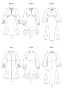 Schnittmuster Butterick 6705 schmeichelnde Damenkleider kniekurz Gr. E5 14-22 (de 40-48)