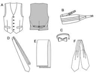 Burda sewing pattern 3403 Mens Accessories Vest, Bow Tie european Size 46-60