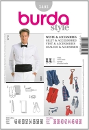 Burda sewing pattern 3403 Mens Accessories Vest, Bow Tie european Size 46-60