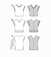 Schnittmuster Burda 6204 Tunikashirt, lockeres Blusenshirts Gr. 34-44