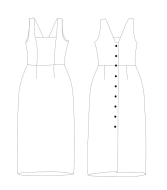 Schnittmuster Zwischenmass enges Trägerkleid 650405 Gr. 36-50 BU 84-116cm