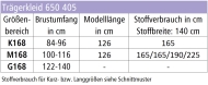 Schnittmuster Zwischenmass enges Trägerkleid 650405 Gr. 36-50 BU 84-116cm