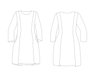 Schnittmuster Zwischenmass Damenkleid mit Rundhals 653102 Gr, 36-58 BU 84-140cm