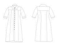 Schnittmuster Zwischenmass hübsches Hemdblusenkleid 651902 Gr. G160 Gr. 52-58 BU 122-140cm
