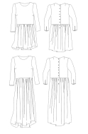 Damenkleid, Stufenkleid 651412 Gr. K160 36-42 BU 84-96cm