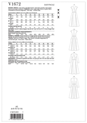 sewing pattern Vogue 1672 Sommerkleid Gr. A5 6-14 (de 32-40)