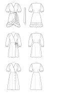 Schnittmuster McCalls 8036 Wickelkleid mit Volants Gr. 32-48