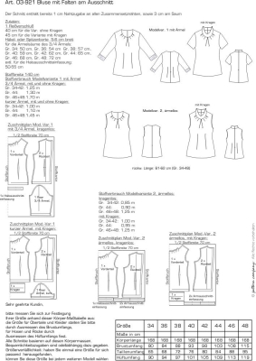 pattern company sewing pattern nähen 03-921 Shirtbluse