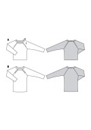 Schnittmuster Burda 6151 Raglanpulli bequemer Damenpullover Gr. 34-44