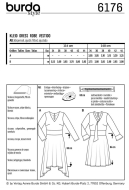 Schnittmuster Burda 6176 Zipfelkleid mit Tailleneinsatz Damenkleider Gr. 34-44