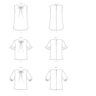 Schnittmuster Butterick 6730 Blusenshirts mit Falten Gr. 32-48