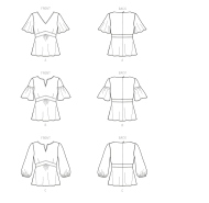 Schnittmuster Butterick 6732 Blusenshirts mit Einsatz Gr. 32-48