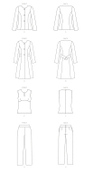 Schnittmuster Butterick 6740 Kombi Langjacke, Top, Hose Gr. 34-50