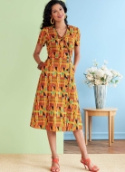 Schnittmuster Butterick 6727 Damenkleider, Wickeloptik Gr. A5 6-14 (de 32-40)