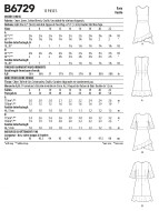 Schnittmuster Butterick 6729 Damenkleider mit Tailleneinsatz Gr. A5 6-14 (de 32-40)
