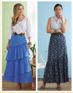 butterick-schnittmuster-naehen-6736-damenroecke,-stufenrock-gr-y-xs-m-(de-32-40)