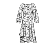 englisches Schnittmuster aus Papier NewLook 6655 Damenkleid mit Wickeleffekt A 6-18 (DE 32-44)