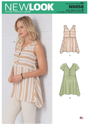 newlook-schnittmuster-naehen-6658-damenshirt-zipfeltunika-mit-knoepfen-a-10-22-de-36-48