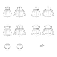simplicity sewing pattern nähen 9117 Babykleid mit Höschen und Haarband