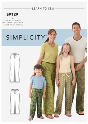 simplicity sewing pattern nähen 9129 Schlupfhose Kinder, Teens, Damen, Herren