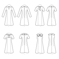 simplicity sewing pattern nähen 9104 Vintagekleid mit Kragenvarianten Gr. 32-68