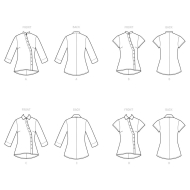 simplicity sewing pattern nähen 9106 asymetrisch geknöpfte Damenblusen Gr. 36-54