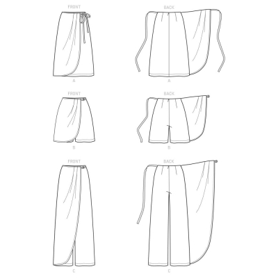 simplicity sewing pattern nähen 9111 Damenrock und Hose mit Wickeloptik