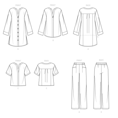 simplicity sewing pattern nähen 9113 Tunika, Bluse und Schlupfhose