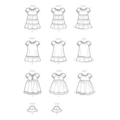 simplicity sewing pattern nähen 9126 Mädchenkleid, Stufenkleid mit Hut