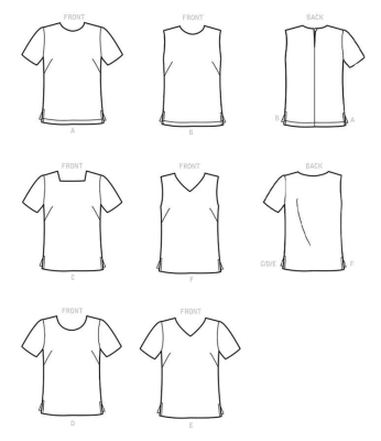 simplicity sewing pattern nähen 9133 Damenshirt mit Ausschnittsvarianten