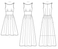 sewing pattern NewLook 6665 Damenkleid mit Tailleneinsatz